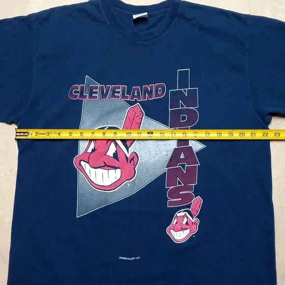 Vintage 1993 Starter Cleveland Indians Made in USA Single Stitch T-Shirt Mens XL - Picture 9 of 9